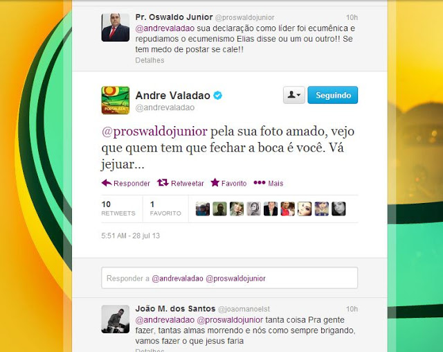 André Valadão manda pastor “Fechar a boca” pelo twitter e revolta evangélicos