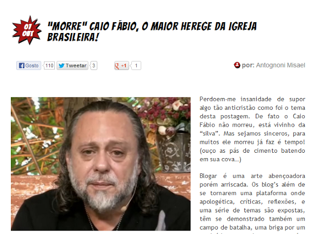 Blog anuncia a morte de Caio Fábio