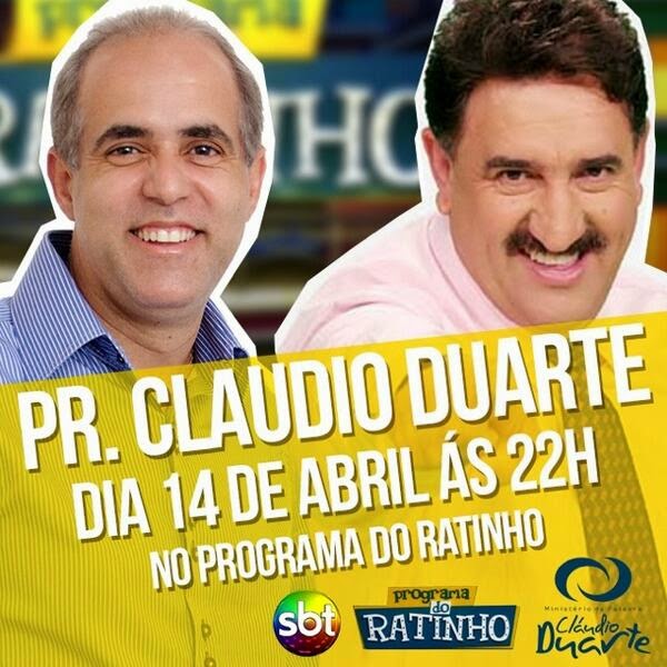 Pr. Claudio Duarte voltará ao Programa do Ratinho em Abril