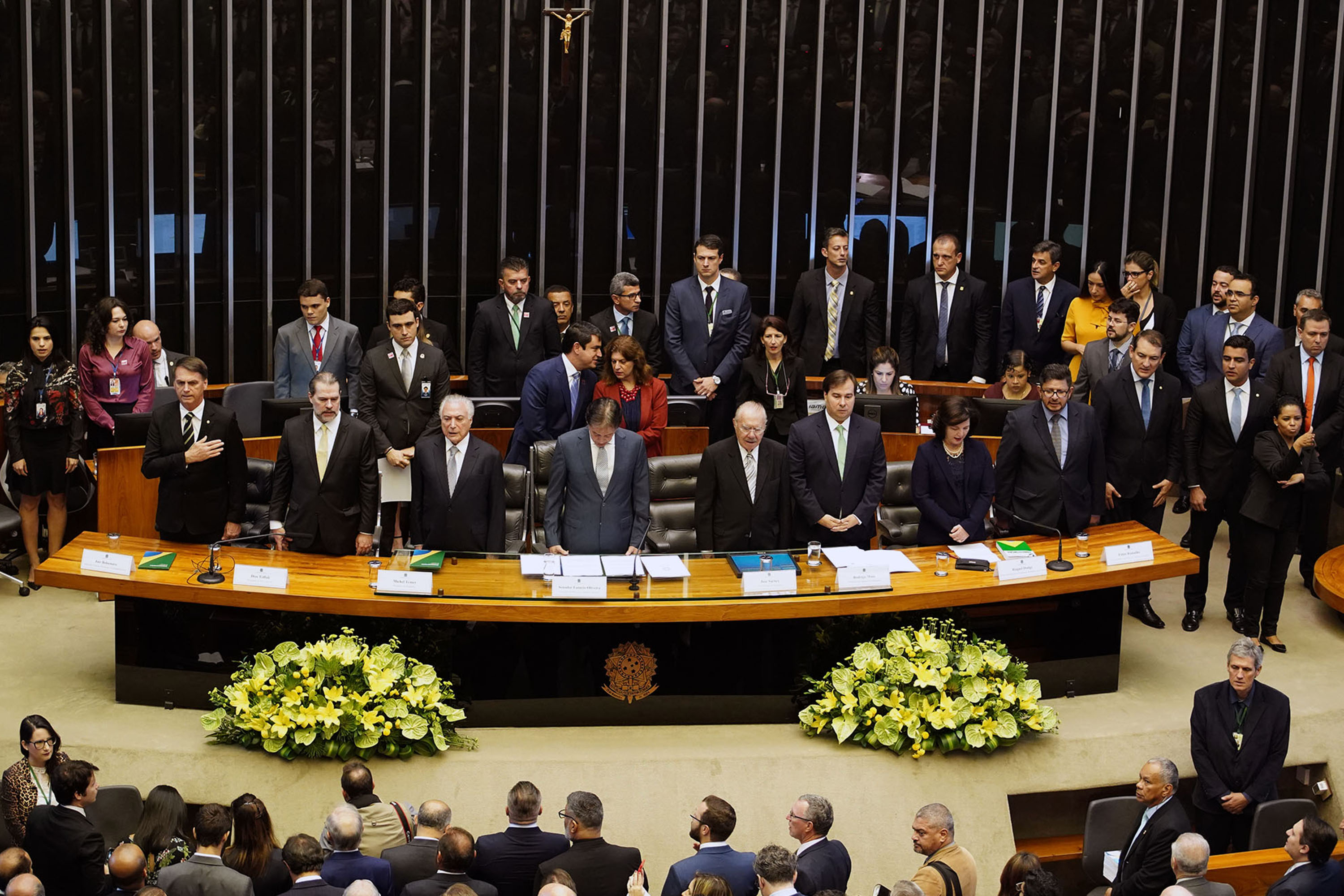 Autoridades na solenidade no Congresso Nacional (Reprodução Internet)