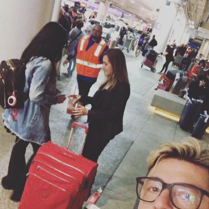 Fernanda e Emerson chegando no aeroporto nos Estados Unidos (Reprodução Instagram)