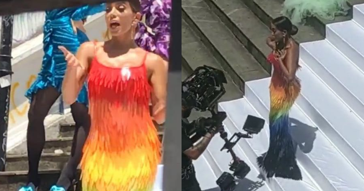 Anitta causa polêmica ao gravar clipe em porta de igreja com figurino LGBT