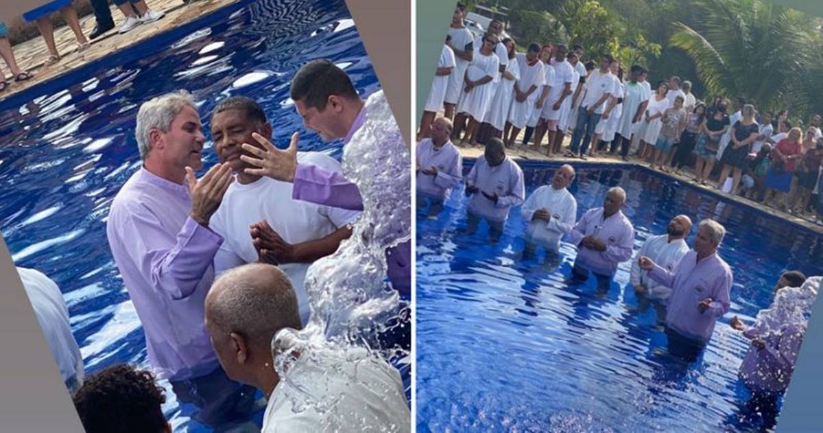 Márcio Poncio é criticado por realizar batismo com aglomeração