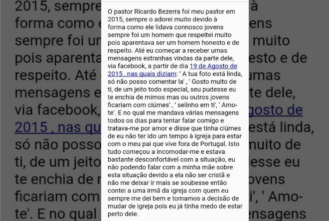 Relato de uma testemunha