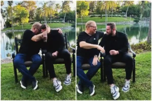 Rick Warren orando com André Fernandes - @Reprodução