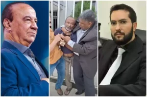 Mario de Oliveira, pastor sendo agredido e Mariel Marra - @Reprodução