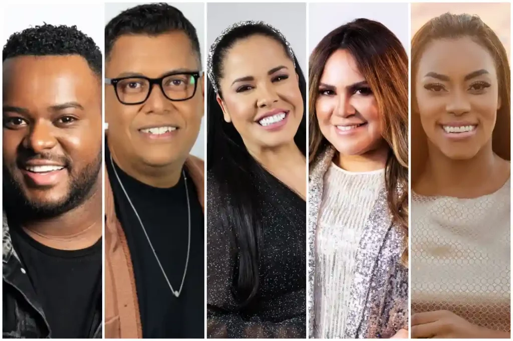 Samuel Messias, Anderson Freire, Cassiane, Sarah Farias e Elaine Martins - @Reprodução