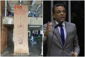 Otoni de Paula protesta contra manfestacao na UNB contra Bolsonaro - @Reprodução