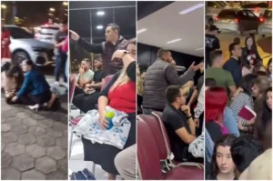 Confusão em igreja de Joinville - @Reprodução