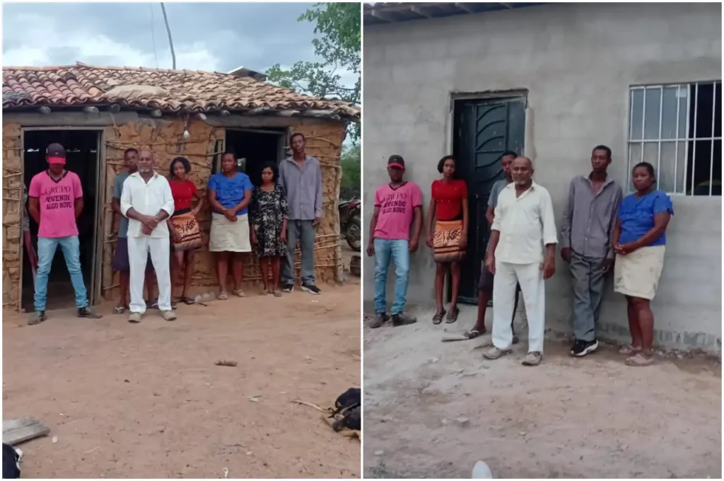 Casa popular construída por projeto social do Apóstolo Flávio Barbosa no sertão do Nordeste para família carente