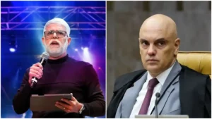pastor claudio duarte e ministro alexandre de moraes em montagem ilustrativa utilizada em materia de repercussao publica