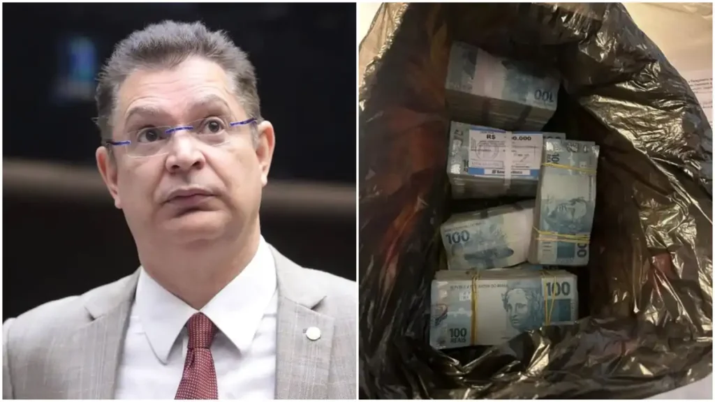sostenes cavalcante em sessao oficial e dinheiro em especie apreendido pela policia federal em sua residencia