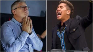 Pastores Jairo Fernandes e Roberto Firmino participam de culto religioso em igreja evangélica