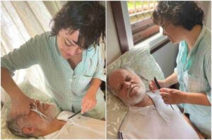Pastora Ana Paula Valadão corta a barba do pastor Márcio Valadão