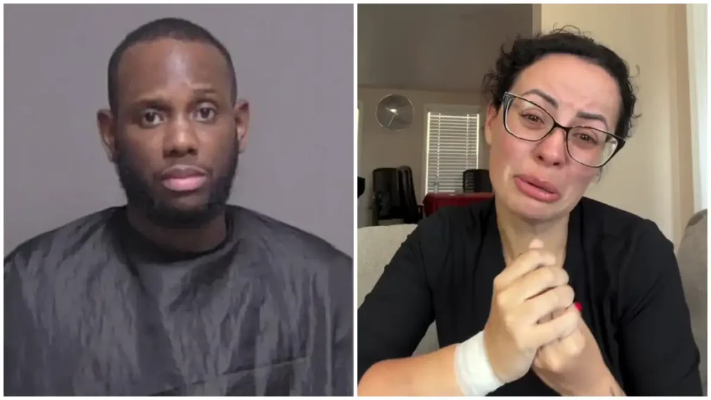 Montagem mostra Rick Eleotério em foto de registro e Milla Flores chorando em vídeo após repercussão do caso