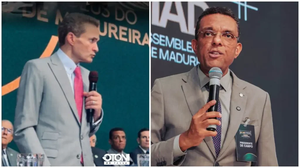 Bispo Samuel Ferreira e Otoni de Paula em montagem durante pregações e eventos religiosos
