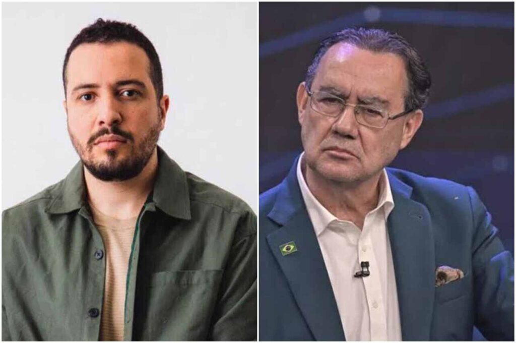 Isaías Saad e Augusto Cury aparecem em montagem após cantor gospel criticar sabatina do candidato