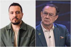 Isaías Saad e Augusto Cury aparecem em montagem após cantor gospel criticar sabatina do candidato