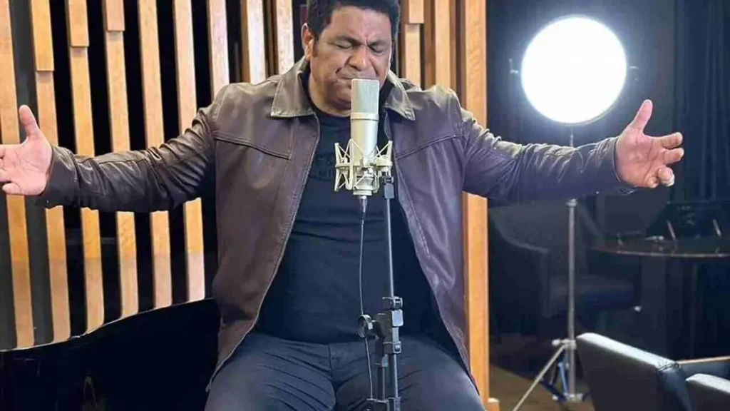 Marcos Antônio durante gravação musical