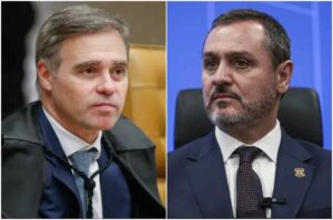 André Mendonça e Andrei Rodrigues aparecem em imagens lado a lado durante compromissos públicos