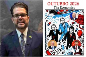 Pastor Agenor Duque aparece ao lado de ilustração da capa da revista The Economist de outubro de 2026