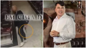 Mulher com arma de fogo na igreja Quadrangular